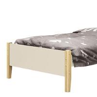 Cama Solteiro Simba Areia Fosco Com Pés Madeira Natural E Colchão D20 - Reller Móveis Areia Fosco - 3