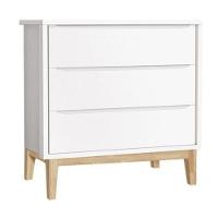 Cômoda Infantil Classic 3 Gavetas Branco Fosco Com Pés Madeira Natural - Reller Móveis Branco Fosco - 1