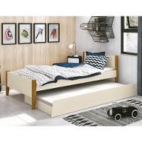 Bicama Solteiro Simba Areia Fosco Com Pés Amadeirado - Reller Móveis Areia Fosco - 3