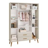 Jogo De Quarto Infantil Isis Guarda Roupa 4 Portas E Cômoda 1 Porta Areia - Reller Móveis Areia