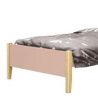 Cama Solteiro Simba Rosa Fosco Pés Madeira Natural Com Colchão D20 - Reller Móveis Rosa Fosco - 5