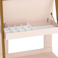 Jogo De Quarto Infantil Simba Estante Escrivaninha E Cama Rosa Fosco Com Pés Amadeirado - Reller Móveis Rosa Fosco - 3