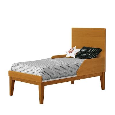 Jogo de Quarto Infantil Berço Americano Classic em MDF Branco e Savana com Cômoda 6 Gavetas