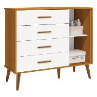 Jogo De Quarto Infantil Isis Cômoda 1 Porta E Berço Branco/savana - Reller Móveis Branco/savana - 3