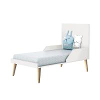 Jogo De Quarto Infantil Theo Cômoda 6 Gavetas E Berço Branco Fosco Com Pés Madeira Natural - Reller Móveis Branco Fosco
