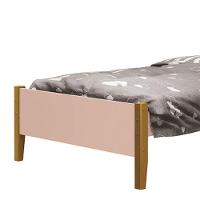Cama Solteiro Simba Rosa Fosco Com Pés Amadeirado - Reller Móveis Rosa Fosco - 2