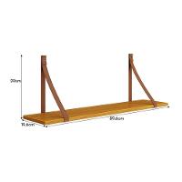 Kit 2 Prateleiras Luna 89,6cm Savana Fosco Com Alças De Couro - Reller Móveis Savana Fosco - 2