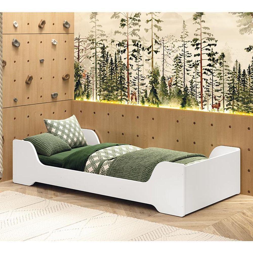 Cama Evolutiva 2 Em 1 Zaki Branco Fosco - Reller Móveis Branco Fosco - 5