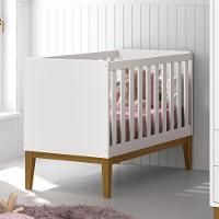 Berço Mini Cama Classic Branco Fosco Com Pés Amadeirado - Reller Móveis Branco Fosco - 3