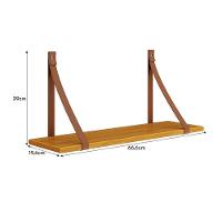 Kit 2 Prateleiras Luna 66,6cm Savana Fosco Com Alças De Couro - Reller Móveis Savana Fosco - 2