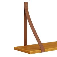 Kit 2 Prateleiras Luna 66,6cm Savana Fosco Com Alças De Couro - Reller Móveis Savana Fosco - 3