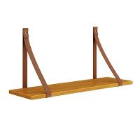 Kit 2 Prateleiras Luna 66,6cm Savana Fosco Com Alças De Couro - Reller Móveis Savana Fosco - 4