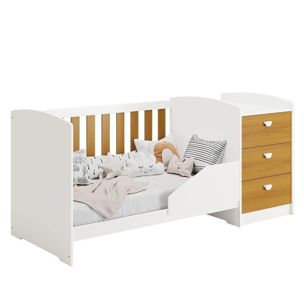 Berço Americano Multifuncional Atlanta Branco Fosco/savana - Reller Móveis Branco Fosco/savana - 4