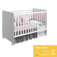 Berço Mel Branco Fosco Com Colchão Baby Physical - Reller Móveis Branco Fosco - 3