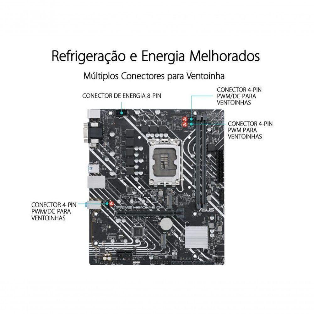 Placa Mãe Asus Prime H610-E D4 Intel 12Ger Prime H610-E D4 - 3