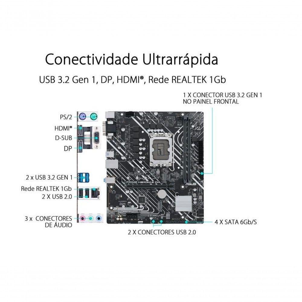 Placa Mãe Asus Prime H610-E D4 Intel 12Ger Prime H610-E D4 - 5