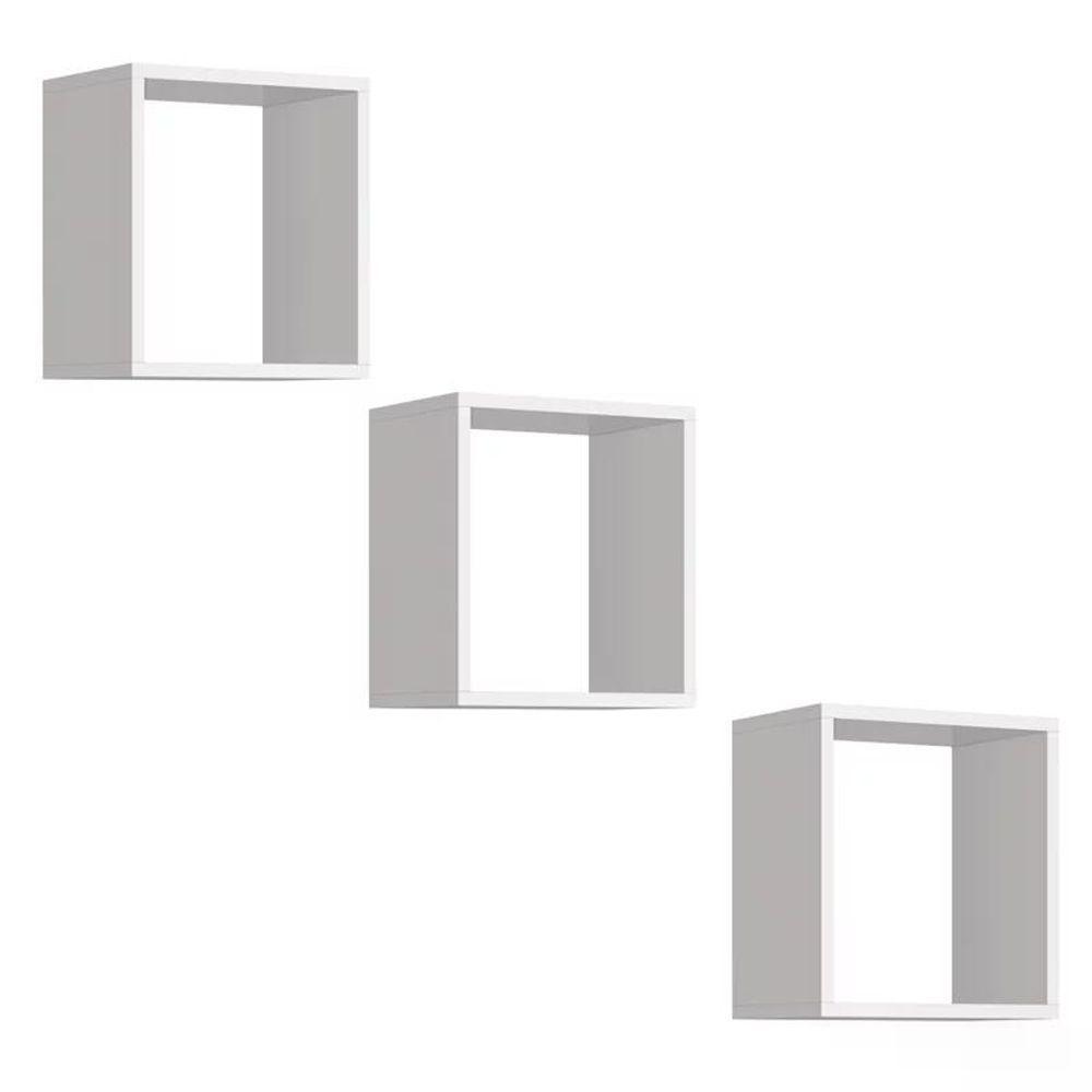 Kit 3 Nichos Juju Branco Brilho - Reller Móveis Branco Brilho - 1