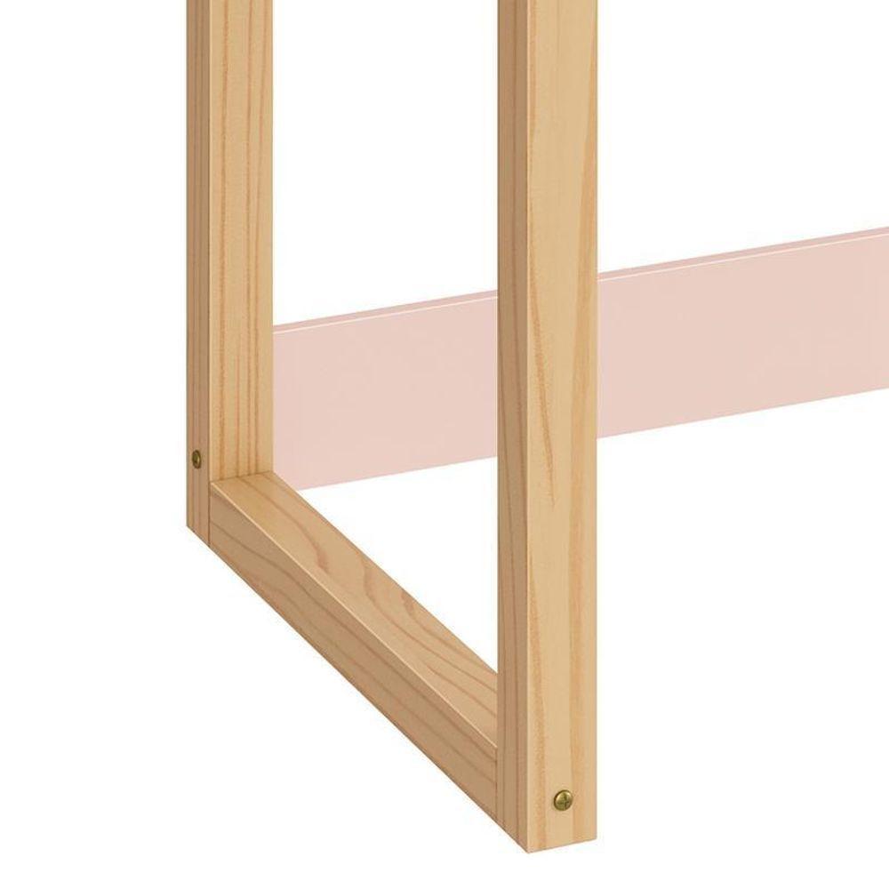 Mesa Infantil Zoe Rosa Fosco/madeira Natural - Reller Móveis Rosa Fosco/madeira Natural - 3