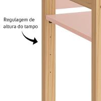 Mesa Infantil Zoe Rosa Fosco/madeira Natural - Reller Móveis Rosa Fosco/madeira Natural