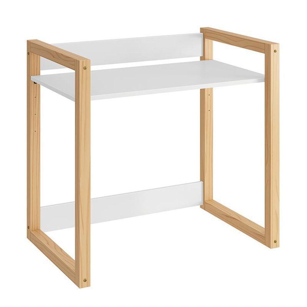 Mesa Infantil Zoe Branco Fosco/madeira Natural - Reller Móveis Branco Fosco/madeira Natural - 1