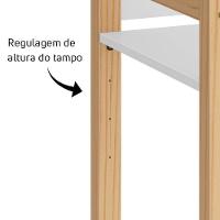 Mesa Infantil Zoe Branco Fosco/madeira Natural - Reller Móveis Branco Fosco/madeira Natural