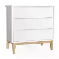 Dormitório Classic 3 Portas E Cômoda 3 Gavetas Branco Com Pés Madeira Natural - Reller Móveis Branco - 2