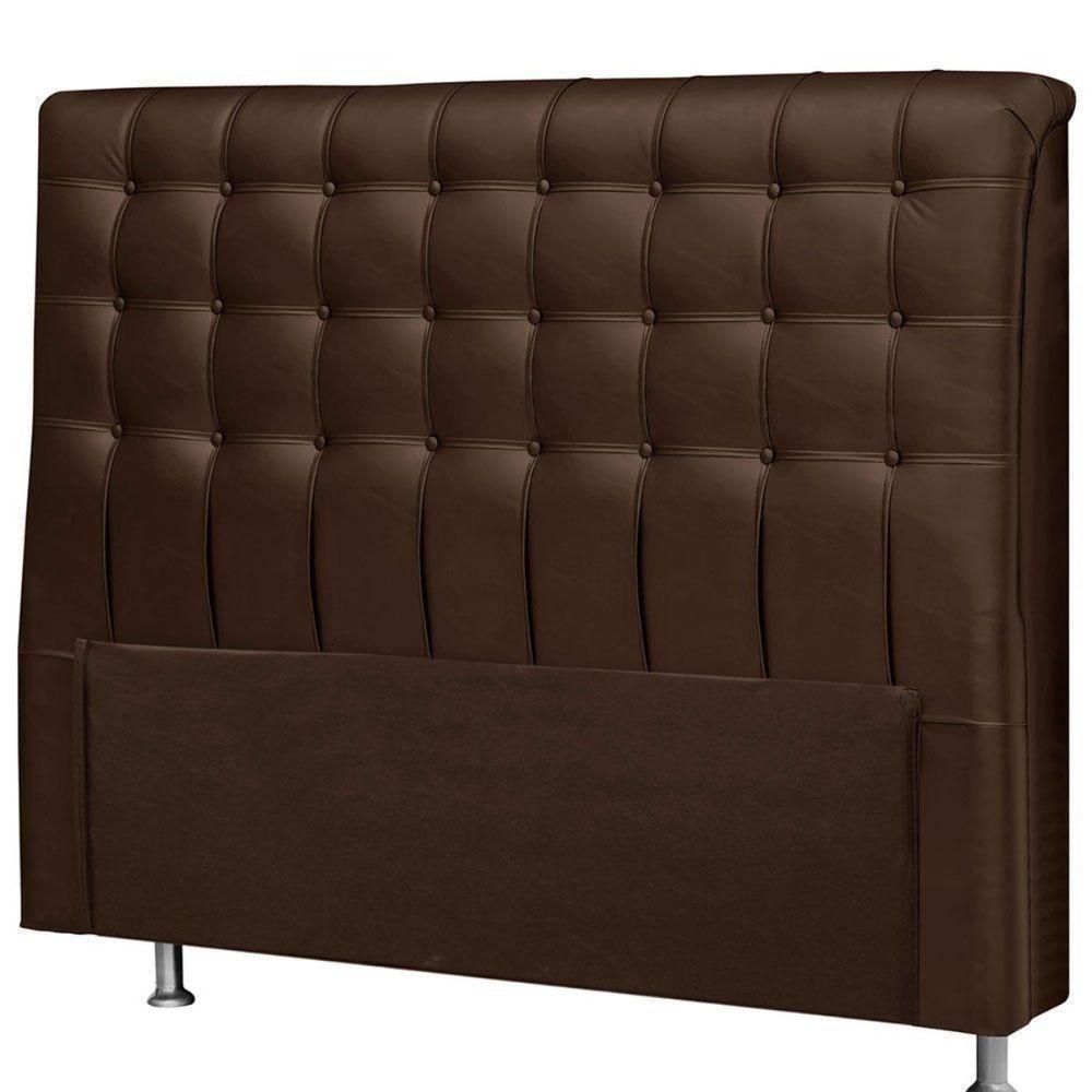 Cabeceira Dama 1,60 Cm Cama Box Queen Corino Marrom - 1