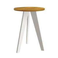 Mesa De Canto Prince Savana Com Pés Branco - Reller Móveis Savana - 1