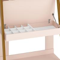 Estante Escrivaninha Simba Rosa Fosco Com Pés Amadeirado - Reller Móveis Rosa Fosco - 3