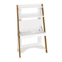 Estante Escrivaninha Simba Branco Fosco Com Pés Amadeirado - Reller Móveis Branco Fosco - 5