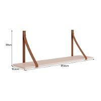 Kit 2 Prateleiras Luna 89,6cm Rosa Fosco Com Alças De Couro - Reller Móveis Rosa Fosco - 2