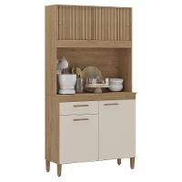 Armario Cozinha Ceara Com 4 Portas Canelato+3d Canelato-off White Canelato+3d Canelato-off White - 1