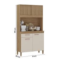 Armario Cozinha Ceara Com 4 Portas Canelato+3d Canelato-off White Canelato+3d Canelato-off White - 2