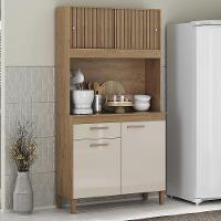 Armario Cozinha Ceara Com 4 Portas Canelato+3d Canelato-off White Canelato+3d Canelato-off White - 4