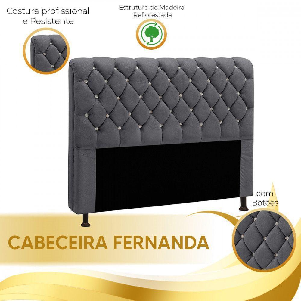 Cabeceira Fernanda 1,95 King Size Shop Das Cabeceiras Chumbo - 5