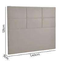 Cabeceira Estofada Milena 1,40 Casal Shop Das Cabeceiras Bege - 5