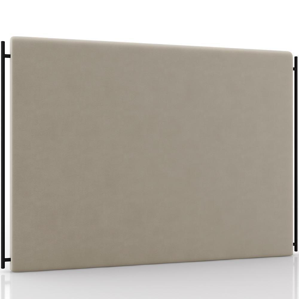 Cabeceira Cama Box Queen 160cm Estofada Goya P05 Suede Bege - Lyam Decor - 1