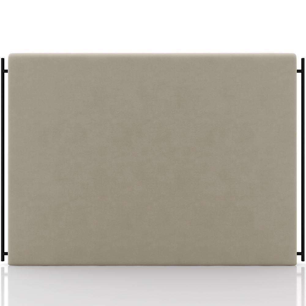 Cabeceira Cama Box Queen 160cm Estofada Goya P05 Suede Bege - Lyam Decor - 5