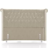 Cabeceira Cama Box Queen 160cm Estofada Meora P05 Veludo Bege - 3