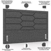 Cabeceira Cama Box Casal 140cm Estofada Nora P05 Linho Cinza Escuro - 6