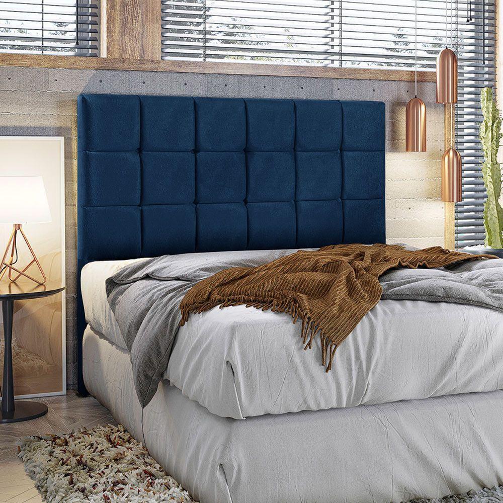 Cabeceira Julia Estofada King 195cm Azul Shop Das Cabeceiras Azul - 4