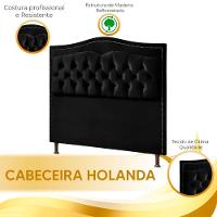 Cabeceira Estofada Holanda 1,60 2.0 Queen Shop Das Cabeceiras Preto - 2