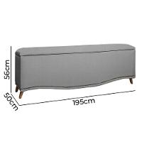 Cabeceira E Calçadeira Holanda 195cm Shop Das Cabeceiras Grafite - 2