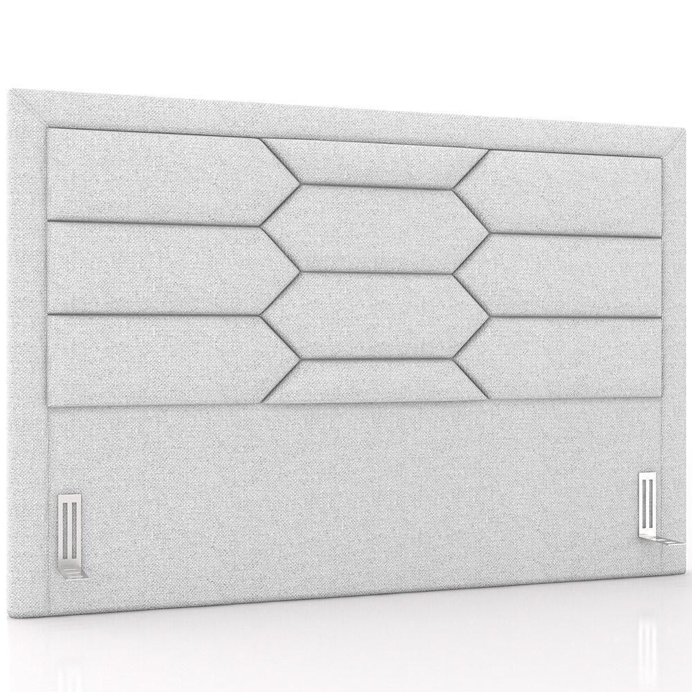 Cabeceira Cama Box Casal 140cm Estofada Nora P05 Linho Cinza Claro - 1