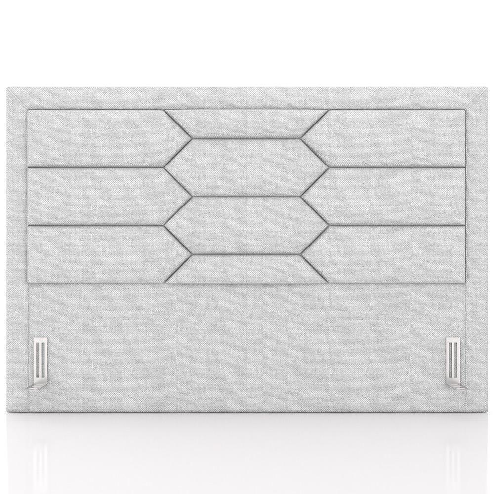 Cabeceira Cama Box Casal 140cm Estofada Nora P05 Linho Cinza Claro - 3