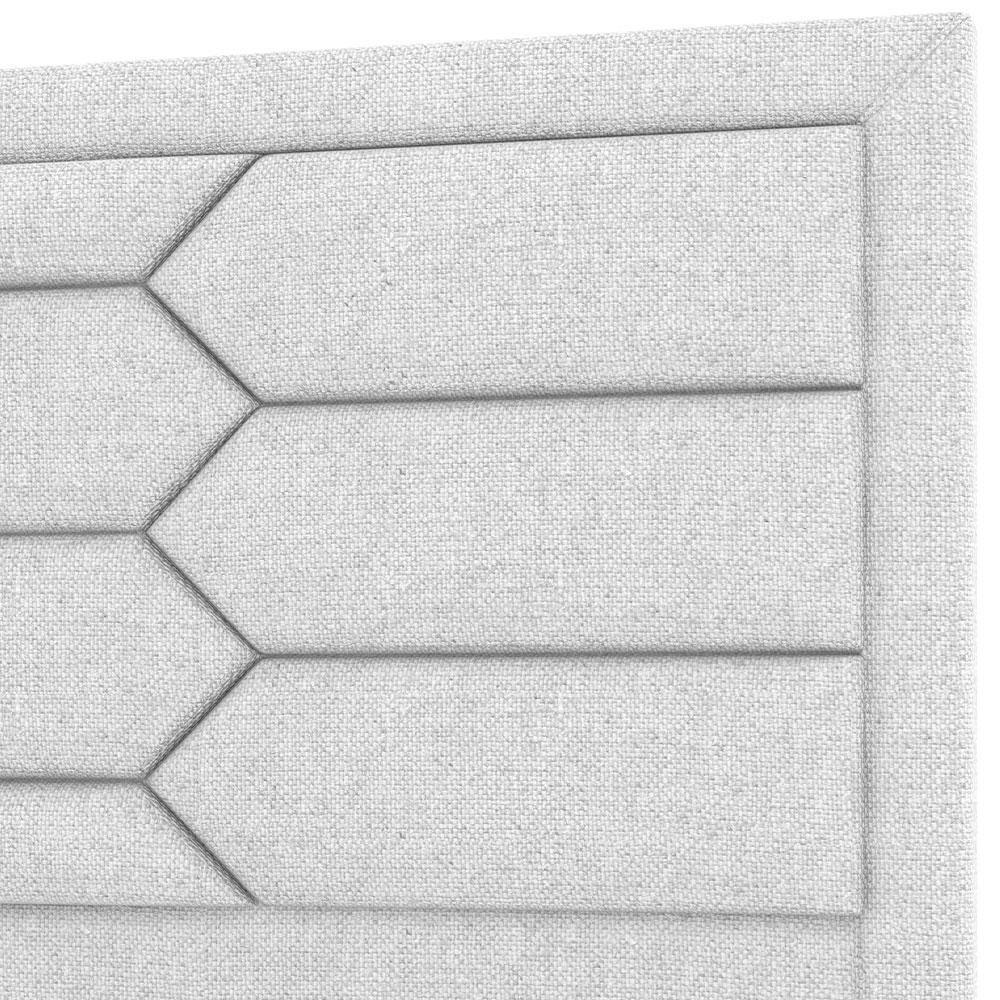 Cabeceira Cama Box Casal 140cm Estofada Nora P05 Linho Cinza Claro - 4