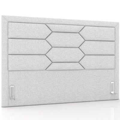 Cabeceira Cama Box Casal 140cm Estofada Nora P05 Linho Cinza Claro