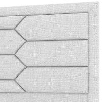 Cabeceira Cama Box Casal 140cm Estofada Nora P05 Linho Cinza Claro