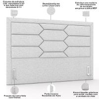 Cabeceira Cama Box Casal 140cm Estofada Nora P05 Linho Cinza Claro - 6