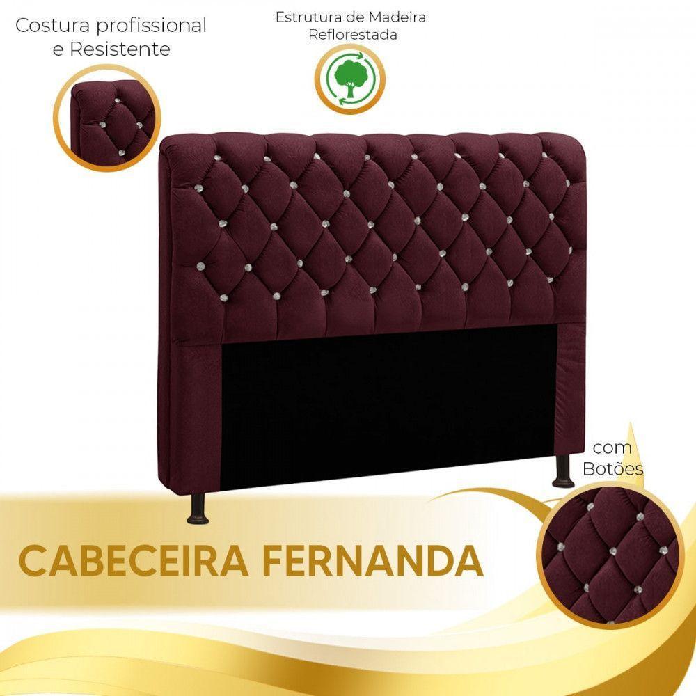 Cabeceira Fernanda 1,95 King Size Shop Das Cabeceiras Vinho - 2